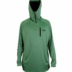 Aftco Jason Christine Hooded Long Sleeve Performance Shirt - Olive