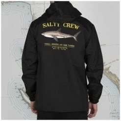 Salty Crew Bruce Snap Jacket Black Freshwater