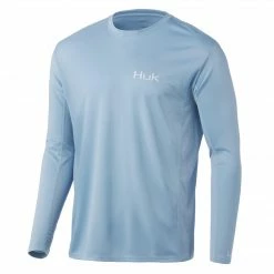 Huk Icon X Long Sleeve Shirt Blue Fog Apparel