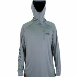 Aftco Jason Christine Hooded L/S Performance Shirt - Steel Heather
