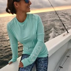 Aftco Women's Samurai LS Sun Protection Shirt - Aquifer