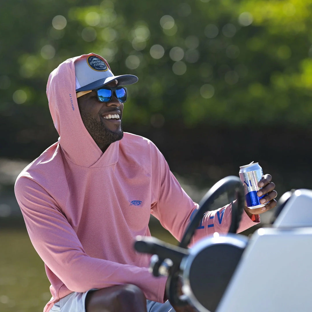 Aftco Samurai Sun Protection Hoodie Shirt - Silver Heather