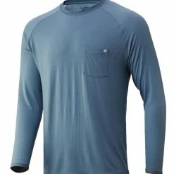 Freshwater Huk Waypoint Long Sleeve Shirt - Silver Blue